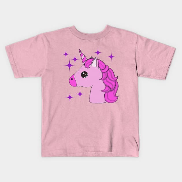 Cute pink Unicorn pony Kids T-Shirt by Sunshoppe